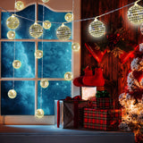 1.8m 10 Lights 5cm Golden Sphere Warm Light Mirror Light String Christmas Lights String Christmas Tree Decoration - Extra Image