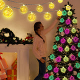 1.8m 10 Lights 5cm Golden Sphere Warm Light Mirror Light String Christmas Lights String Christmas Tree Decoration - Extra Image