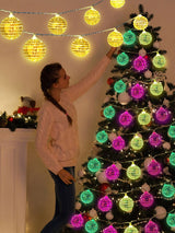 1.8m 10 Lights 5cm Golden Sphere Warm Light Mirror Light String Christmas Lights String Christmas Tree Decoration