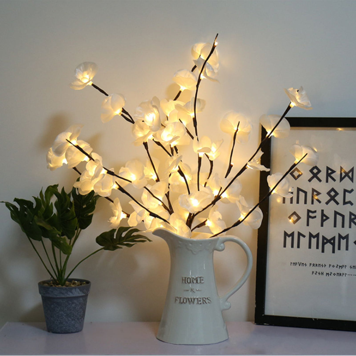 LED Simulation Phalaenopsis Tree Branch Light Home Interior Scenery Christmas Festival Decorative Light Branch Light String