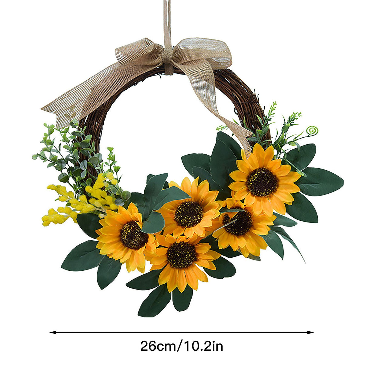 Simulation Sunflower Wreath Home Wedding Decoration Rattan Artificial Wreath