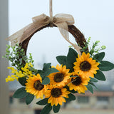 Simulation Sunflower Wreath Home Wedding Decoration Rattan Artificial Wreath