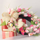 Tulip Wreath Tulip Decorative Wreath Artificial Tulip Wreath Decorative Flower Wreath