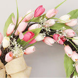 Tulip Wreath Tulip Decorative Wreath Artificial Tulip Wreath Decorative Flower Wreath