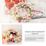 Tulip Wreath Tulip Decorative Wreath Artificial Tulip Wreath Decorative Flower Wreath - Close-Up Angle