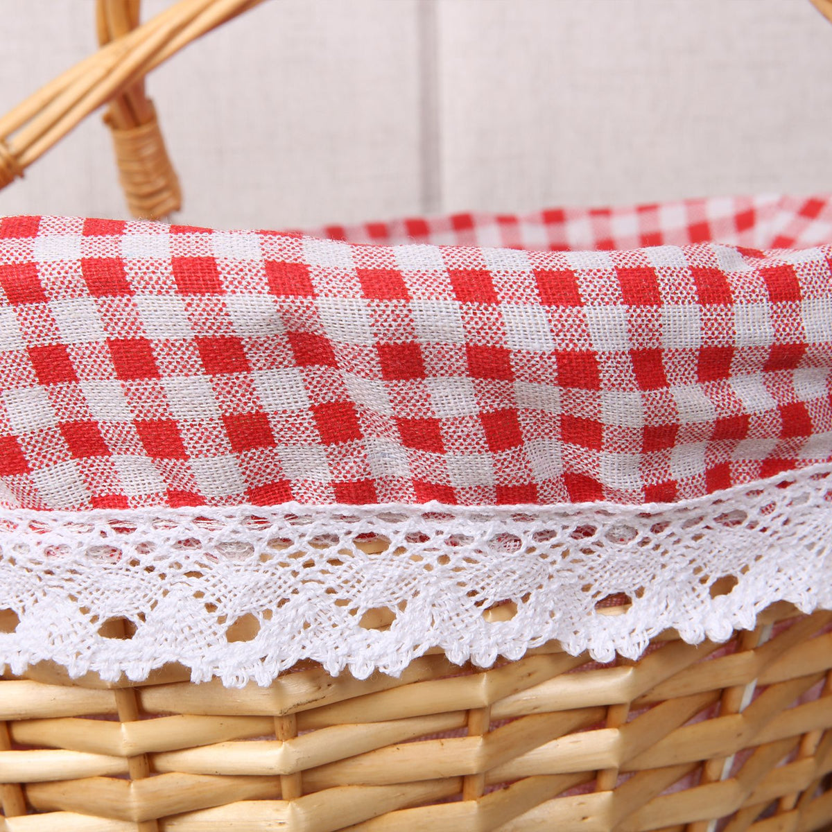 Wicker Picnic Basket Willow Woven Hand Basket Rustic Picnic Activities Handle Basket