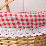 Wicker Picnic Basket Willow Woven Hand Basket Rustic Picnic Activities Handle Basket