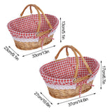 Wicker Picnic Basket Willow Woven Hand Basket Rustic Picnic Activities Handle Basket