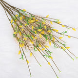 Artificial Flower Branch Simulation Bendable Decorative Fake Camellia Flowers for Arrangements Craft Projects Yellow