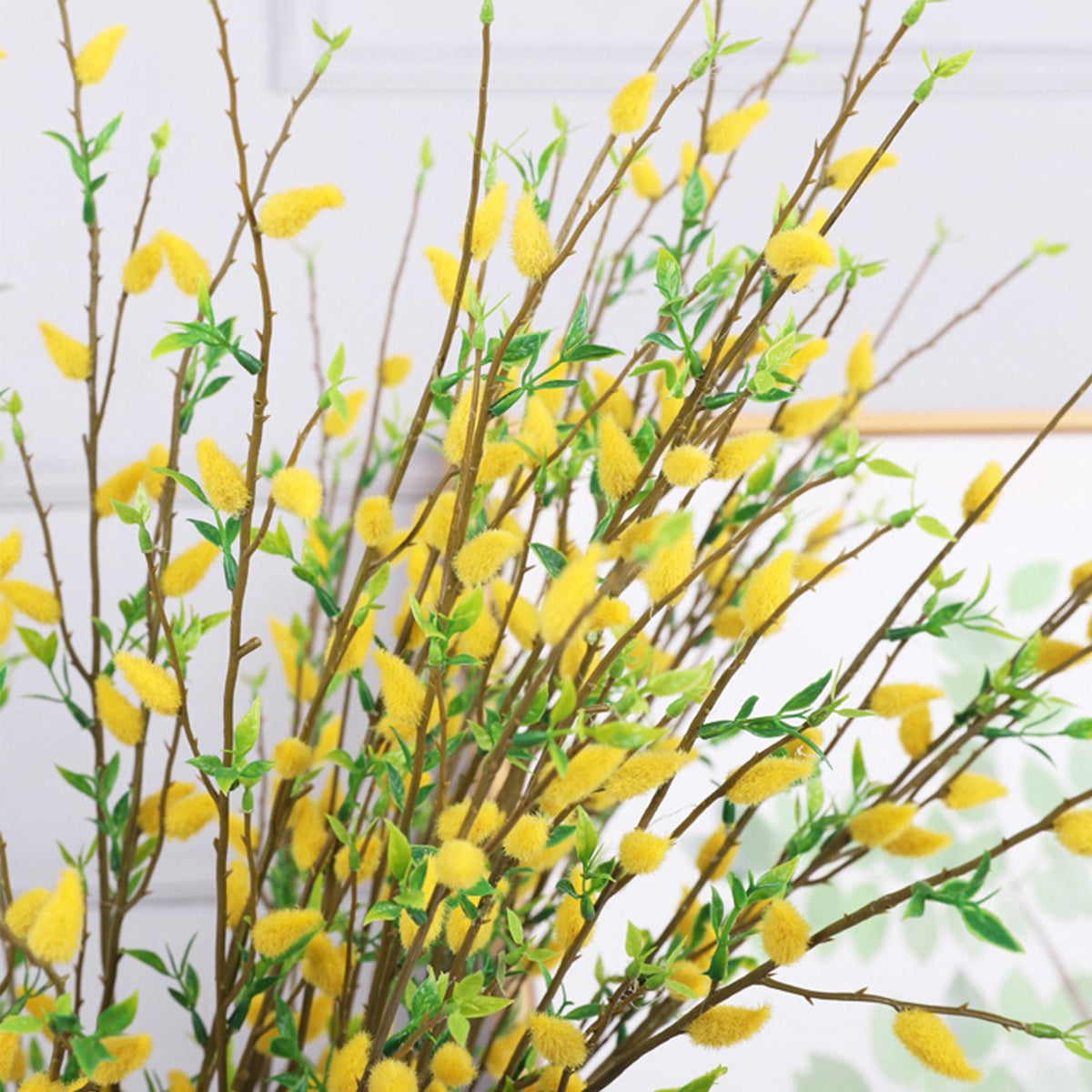 Artificial Flower Branch Simulation Bendable Decorative Fake Camellia Flowers for Arrangements Craft Projects Yellow