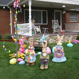 Artificial Simulated Straw Bunny Cute Easter Straw Rabbit Figurines Easter Bunny Props Home Decoration - Rear View