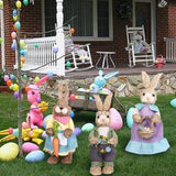 Artificial Simulated Straw Bunny Cute Easter Straw Rabbit Figurines Easter Bunny Props Home Decoration