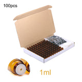 100Pcs Essential Oil Bottle Thick Glass Shock Resistant UV Protection Portable Essential Oil Bottle Brown