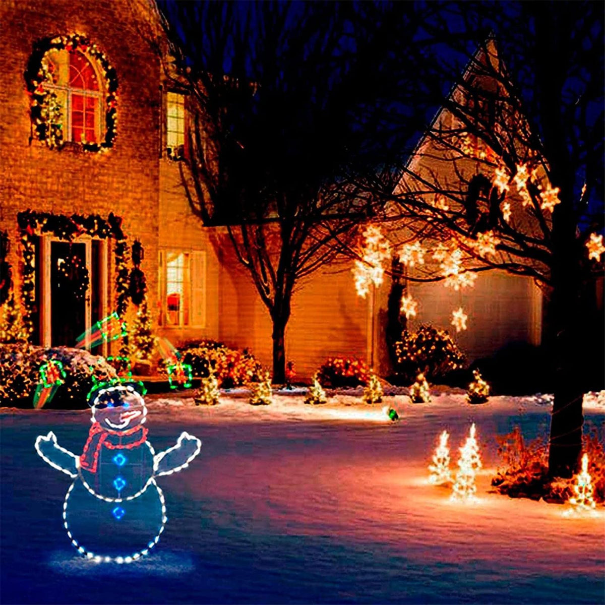 Funny Snowman Light Durable Metal Bright Light Decorative Stylish Snowman Light for Winter Christmas