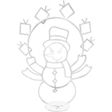 Funny Snowman Light Durable Metal Bright Light Decorative Stylish Snowman Light for Winter Christmas - Close-Up Angle