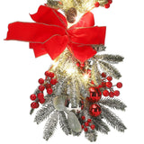 Artificial Christmas Swag Beautiful Exquisite Fade Resistant Christmas Teardrop Swag for Front Door Wall Living Room Kitchen Store Garden