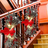 Artificial Christmas Swag Beautiful Exquisite Fade Resistant Christmas Teardrop Swag for Front Door Wall Living Room Kitchen Store Garden