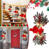 Artificial Christmas Swag Beautiful Exquisite Fade Resistant Christmas Teardrop Swag for Front Door Wall Living Room Kitchen Store Garden