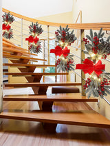 Artificial Christmas Swag Beautiful Exquisite Fade Resistant Christmas Teardrop Swag for Front Door Wall Living Room Kitchen Store Garden