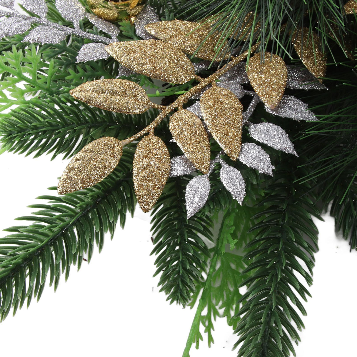 Artificial Christmas Swag Beautiful Exquisite Fade Resistant Christmas Teardrop Swag for Front Door Wall Living Room Kitchen Store Garden