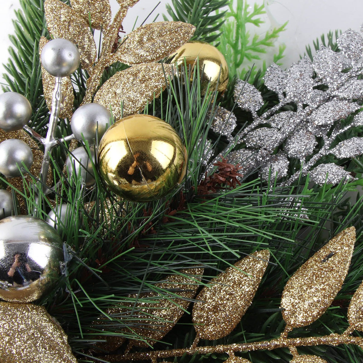 Artificial Christmas Swag Beautiful Exquisite Fade Resistant Christmas Teardrop Swag for Front Door Wall Living Room Kitchen Store Garden
