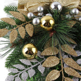 Artificial Christmas Swag Beautiful Exquisite Fade Resistant Christmas Teardrop Swag for Front Door Wall Living Room Kitchen Store Garden