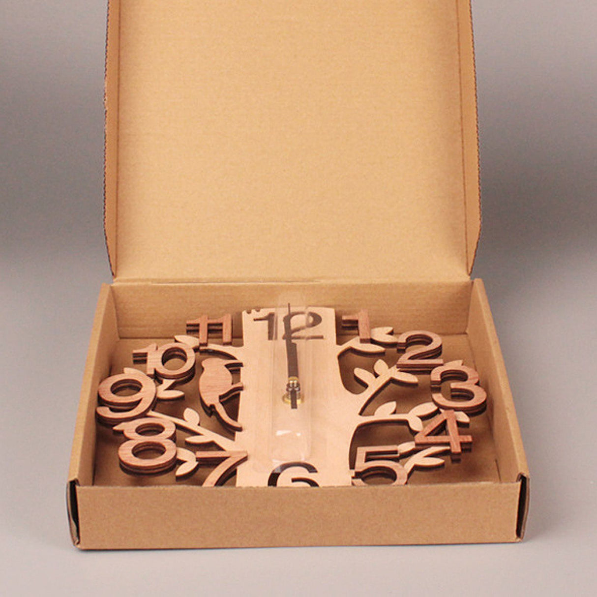 Wooden Wall Clock 8.7in Diameter White Double Layer Ultra Quiet Silent Wall Clock