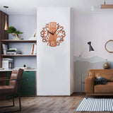 Wooden Wall Clock 8.7in Diameter White Double Layer Ultra Quiet Silent Wall Clock - Low Angle