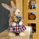 Cattail Eco Friendly Bright Colors Lifelike Durable Easter Bunny Figurine - Front View