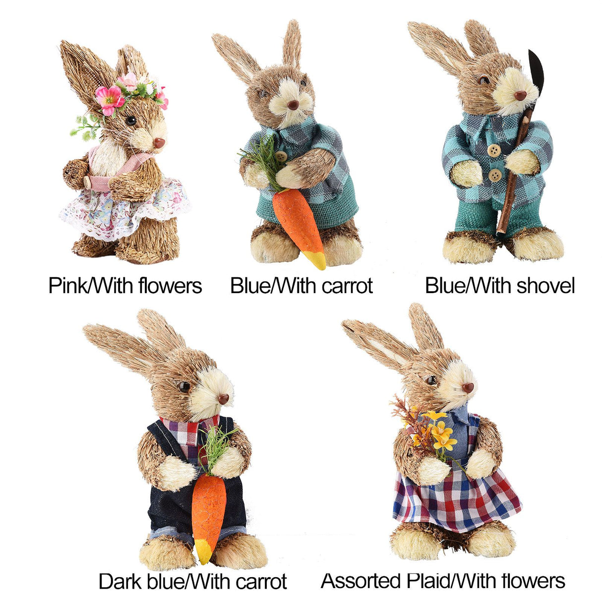 Cattail Eco Friendly Bright Colors Lifelike Durable Easter Bunny Figurine