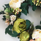 Peony Flower Garland Front Door Decoration Flower Lintel Pendant Imitation Flower Wall Decoration Hanging Ornaments - Front View