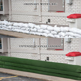 Reusable Canvas Flood Control Sandbag Flood Control Bag with Elastic Band Lengthened Drawstring Sandbags - Rear View