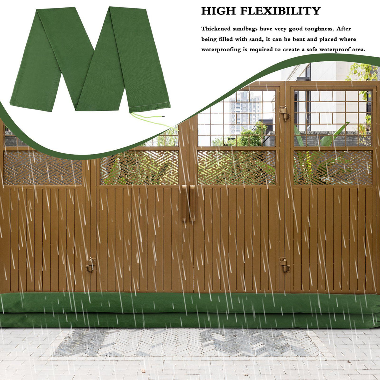 Reusable Canvas Flood Control Sandbag Flood Control Bag with Elastic Band Lengthened Drawstring Sandbags