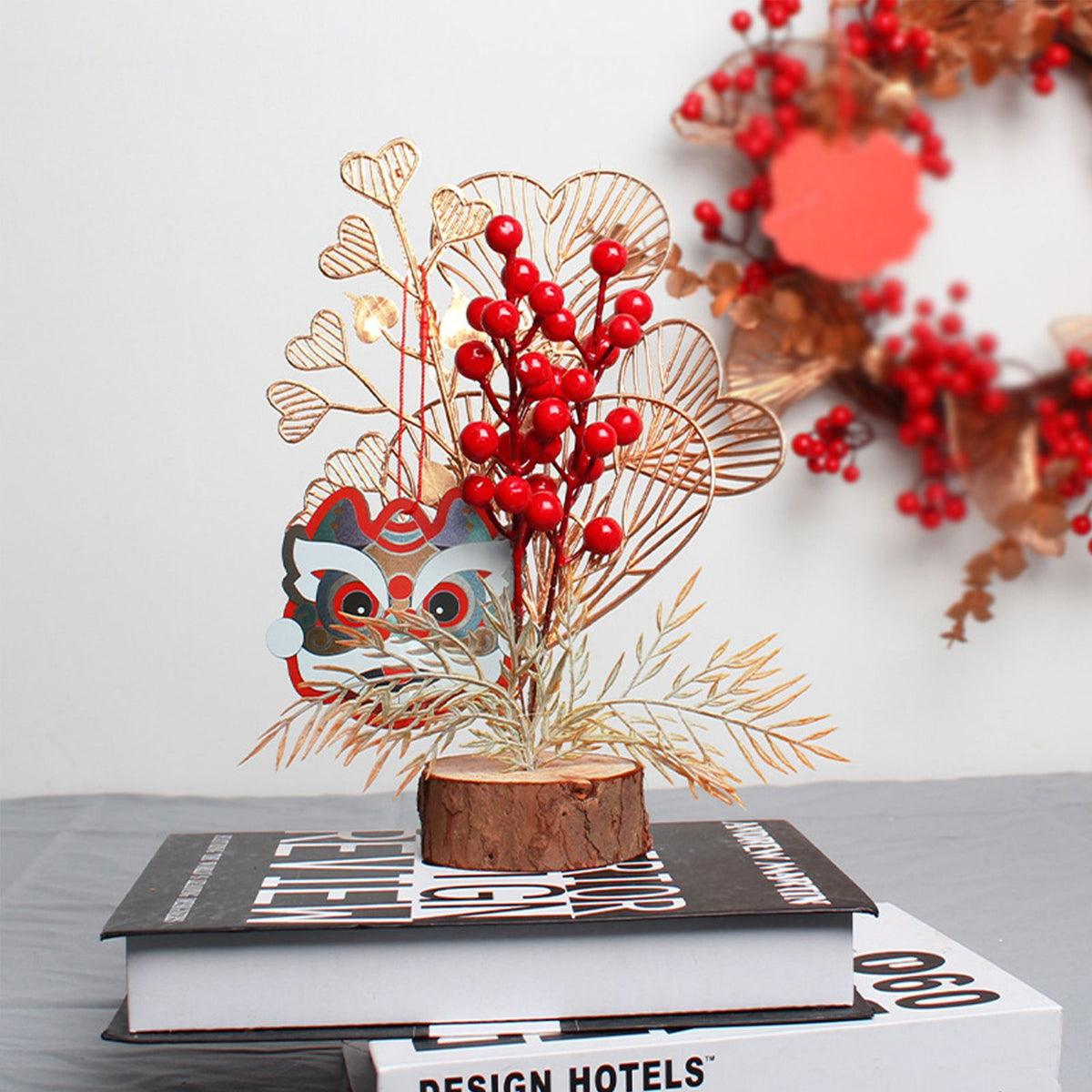 Chinese New Year Tree Ornament Spring Festival Desktop Decorative Ornament Home Decor for Bedroom Living Room
