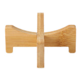 Plant Stand Bamboo Flower Pot Tray Cross Shaped Multifunction for Pet Home Kitchen 17.5x5cm - Side View