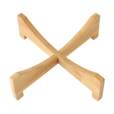 Plant Stand Bamboo Flower Pot Tray Cross Shaped Multifunction for Pet Home Kitchen 17.5x5cm - Rear View