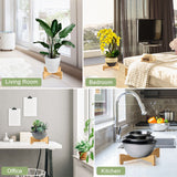 Plant Stand Bamboo Flower Pot Tray Cross Shaped Multifunction for Pet Home Kitchen 17.5x5cm - Extra Image