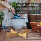 Plant Stand Bamboo Flower Pot Tray Cross Shaped Multifunction for Pet Home Kitchen 17.5x5cm - Extra Image