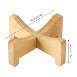 Plant Stand Bamboo Flower Pot Tray Cross Shaped Multifunction for Pet Home Kitchen 17.5x5cm - Extra Image