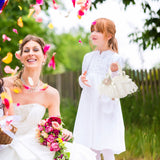 Wedding Basket Lace Simulation Flowers Handheld Flower Basket Decorative Flower Girl Basket for Wedding Party
