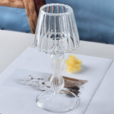 Glass Candle Holder Tansparent Table Lamp Shape Candlestick Holder for Din