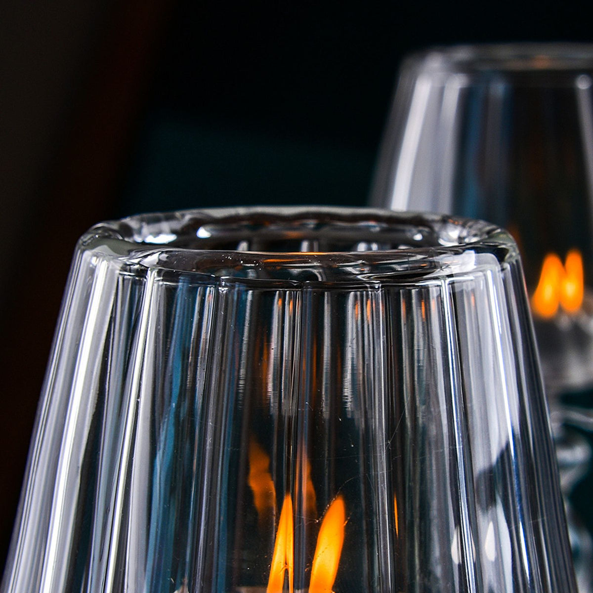 Glass Candle Holder Tansparent Table Lamp Shape Candlestick Holder for Din