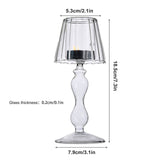 Glass Candle Holder Tansparent Table Lamp Shape Candlestick Holder for Din