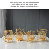 16x14cm Vase Gold Decorative Clear Glass Rugged Flower Vase For Wedding Arty