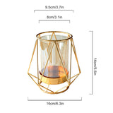 16x14cm Vase Gold Decorative Clear Glass Rugged Flower Vase For Wedding Arty - Top-Down View