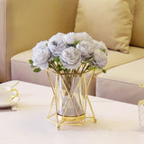 16x14cm Vase Gold Decorative Clear Glass Rugged Flower Vase For Wedding Arty - 45-Degree Angle