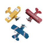 3pcs Airplane Hanging Ornament Retro Decoration Iron Airplane Model for Car Desktop Yellow Red Blue