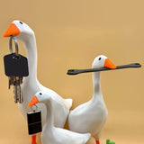 White Duck Magnetic Display Piece Resin Decoration Magnetic Goose Key Holder