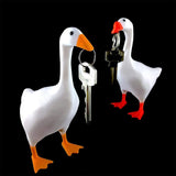 White Duck Magnetic Display Piece Resin Decoration Magnetic Goose Key Holder - Side View