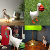 White Duck Magnetic Display Piece Resin Decoration Magnetic Goose Key Holder - 45-Degree Angle